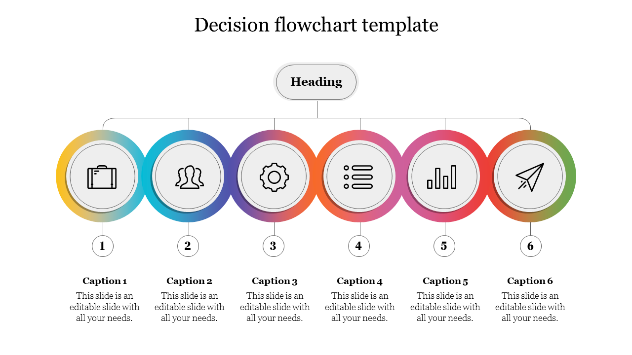 Decision Flowchart Template For Presentation PPT Slide